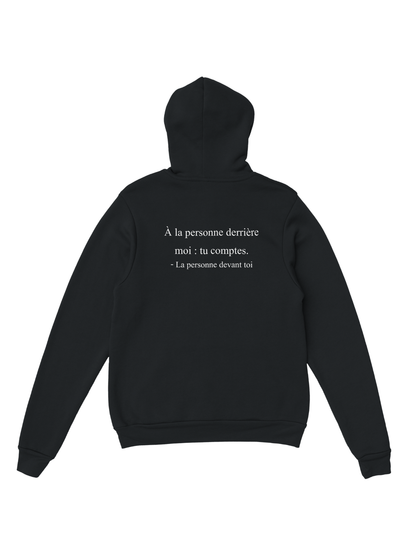 Hoodie "Tu comptes" | Noir